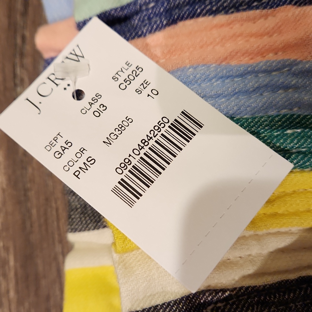 ❤️ NWT! J CREW RAINBOW STRIPE LINEN COTTON SIDEWALK SKIRT, 10 (30) - Picture 4 of 7